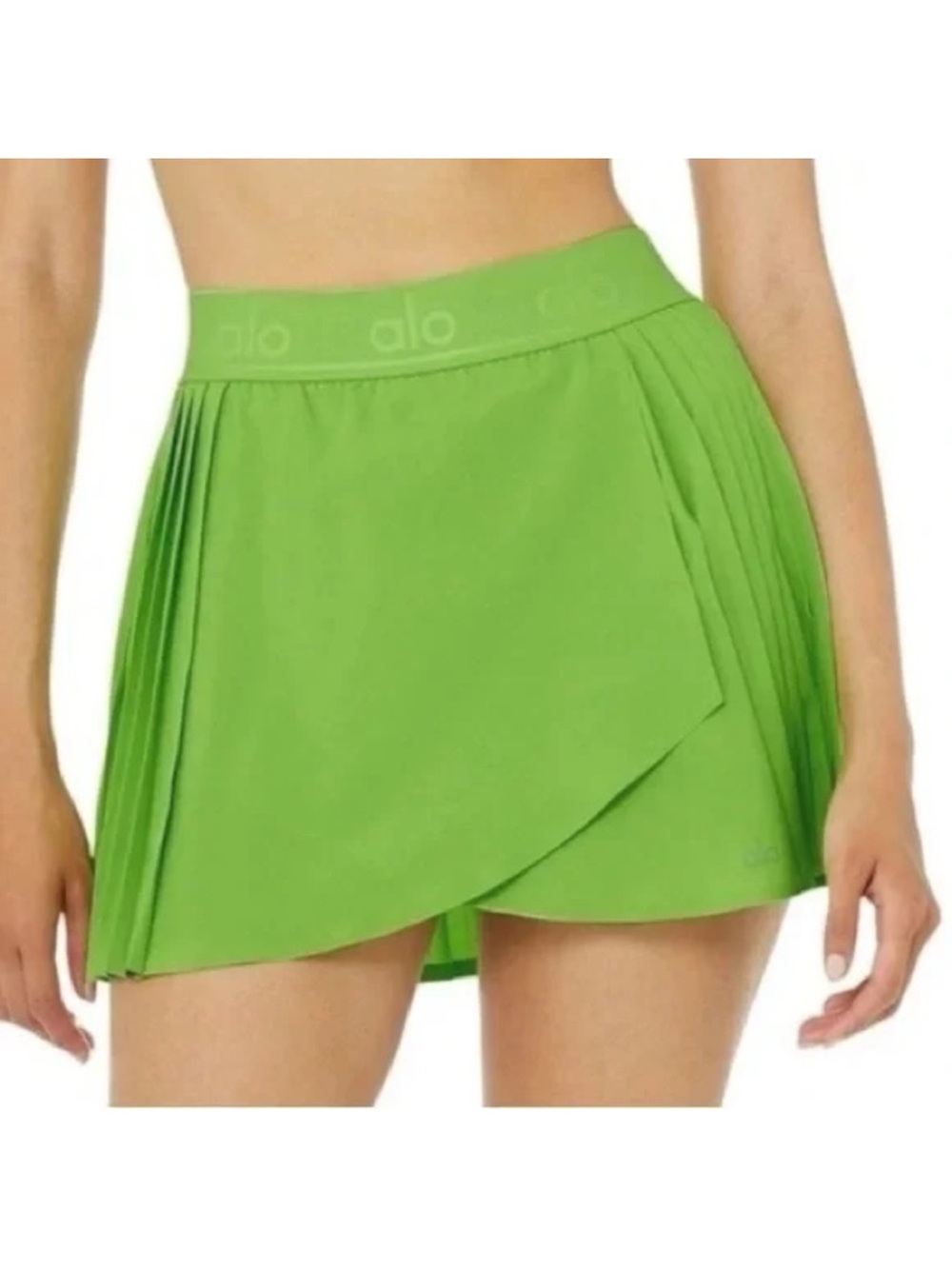 Alo Yoga Aces Tennis Skirt Green Apple Small
